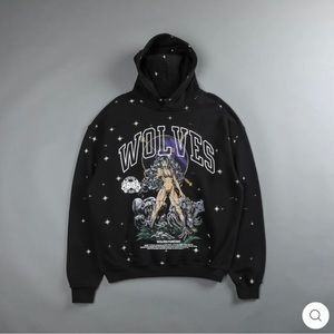 DARC SPORT OHANA FIERCE VINTAGE PIERCE UNISEX HOODIE IN BLACK STARRY NIGHT LARGE